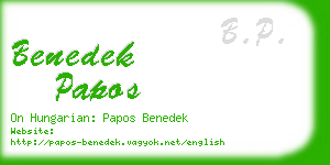 benedek papos business card